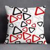 Red Geometric Pattern Double-Sided Printed Pillow Cover Short Plush Suitable Living Rooms Bedrooms Sofas Throw Cushion Cover