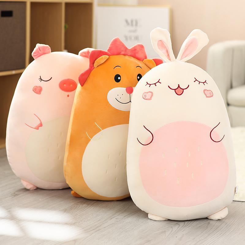 45~80cm Stuffed Cartoon Huggable Animal Doll Unicorn Dinosaur Pig Soft Plush Toy Lovely Buddy Kids Gift
