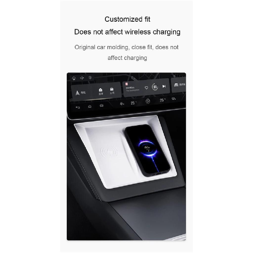 For Tesla Model 3 Highland 2024 Wireless Charging Pad Silicone Mat New Model 3 Center Control Cell Phone Anti-slip Silicone Mat