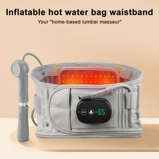 Inflatable Heated Massage Belt with Red Light Heat Vibration Massage Wireless Heating