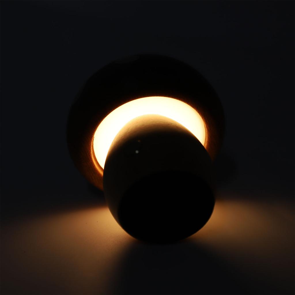 Mushroom LED Table Lamp Wooden Warm Light Stepless Dimming Rechargeable Bedside Nightstand Lamp for Bedroom Home Decoration