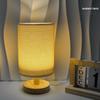 Nordic Solid Wood USB Table Lamp with Fabric Shade - LED Night Light for Bedroom & Study