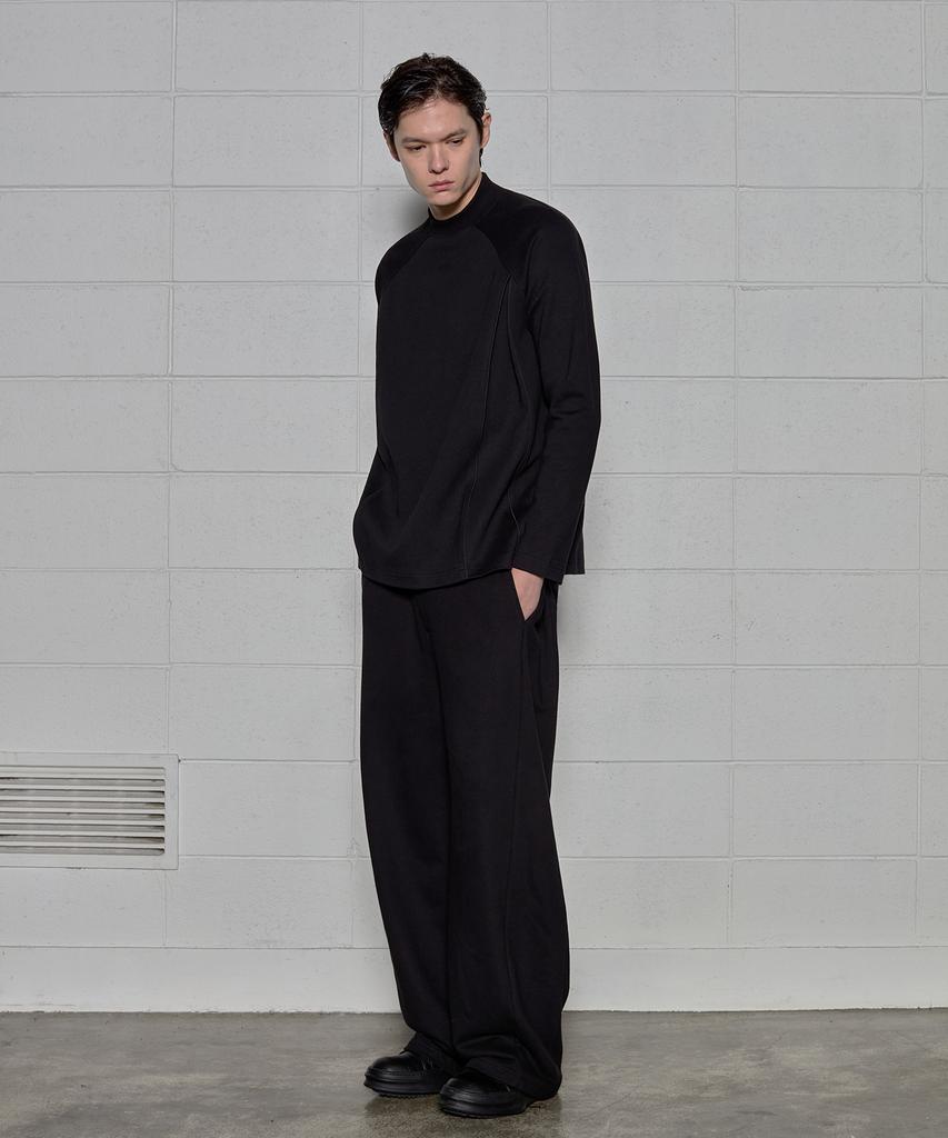 Digeunag Side Pleated Wide Pants (Black)