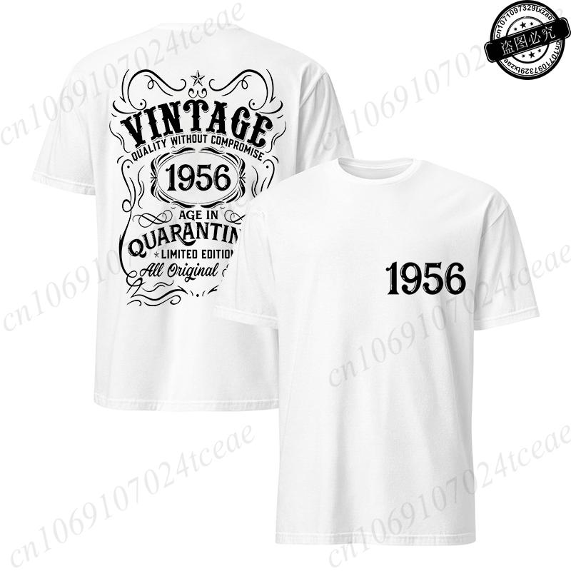 Mens Tshirt Vintage 1956 Age in Quarantined Limited Edition All Original Birthday Print Funny Male Tops Summer Casual Tshirt