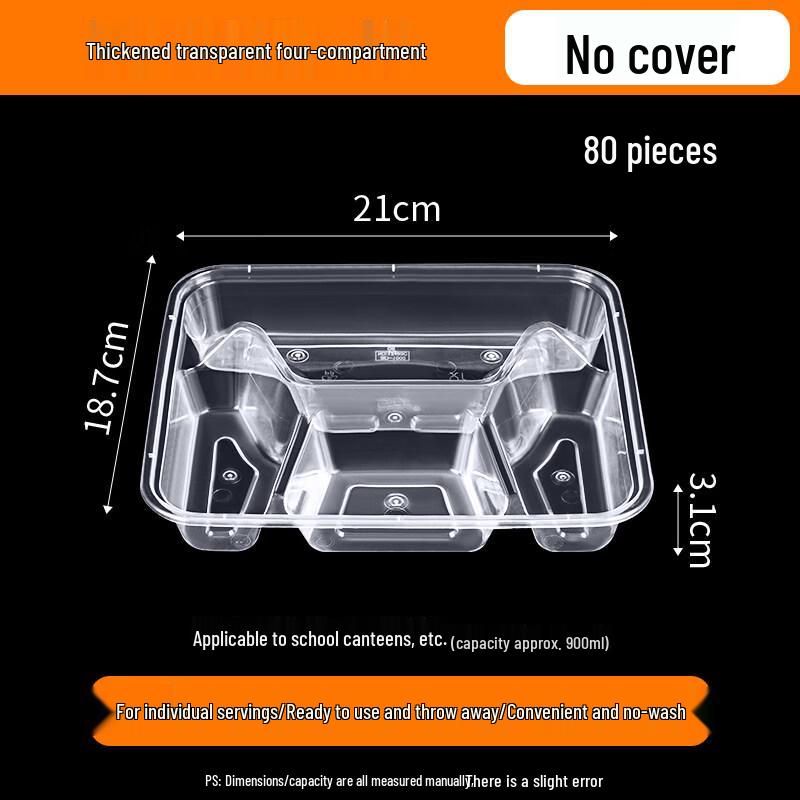 ZISIZ Transparent Disposable Meal Box