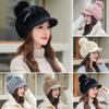 Women Girl Head Warmer Fur Faux Duck Tongue Cap Plush Hat Peaked Cap Visors Cap