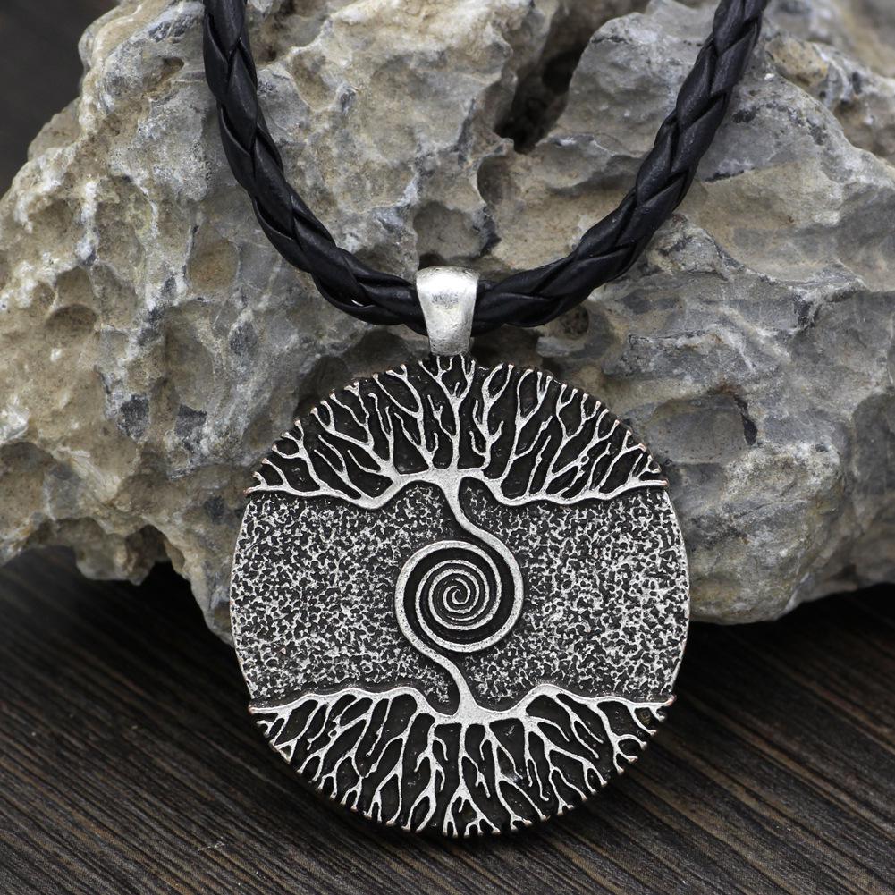 Viking World Tree Double-Sided Pendant Necklace Amulet Nordic Mythology Style