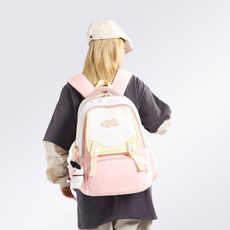 Schoolbag waterproof Oxford cloth backpack women's 1011 new fashion simple junior high school schoolbag to reduce the burden of large-capacity travel