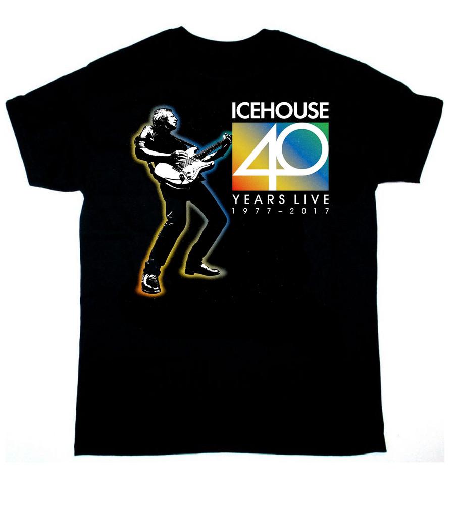 Vtg Icehouse Band 40 Years Live Cotton Black Full Size Unisex Shirt TR540 Unisex T-Shirt XL