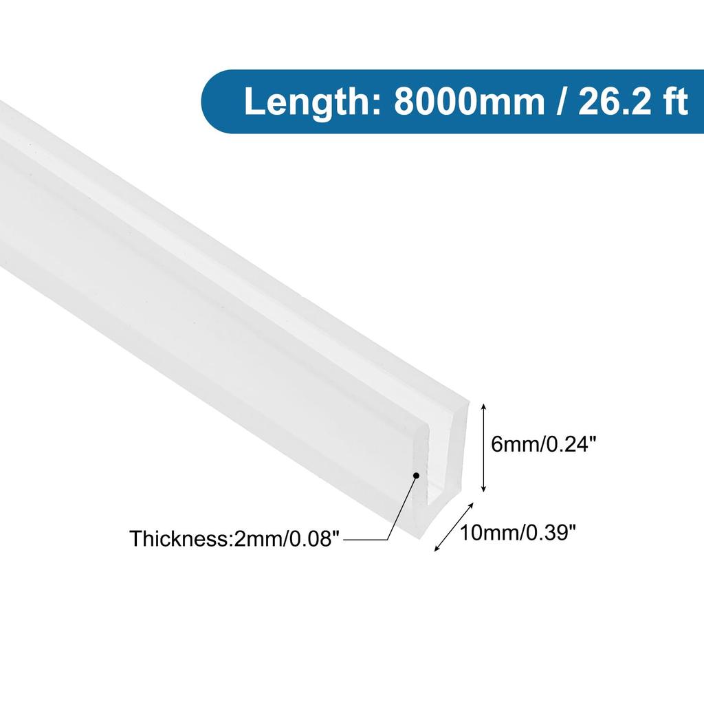 PATIKIL U Channel Edging Trim 26.2ft Sheet Metal Edge Guard Protector Rubber Edge Trim