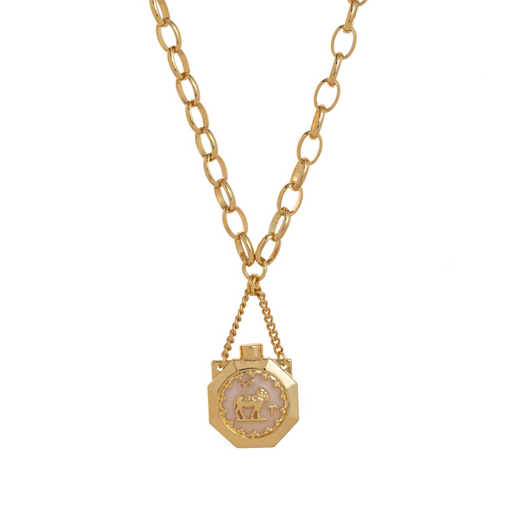 Twelve Constellations Wishing Bottle Necklace Colored Drip Pendant Cat Ear Water Bottle Pendant Design Sense Heavy Industry Sweater Chain Women