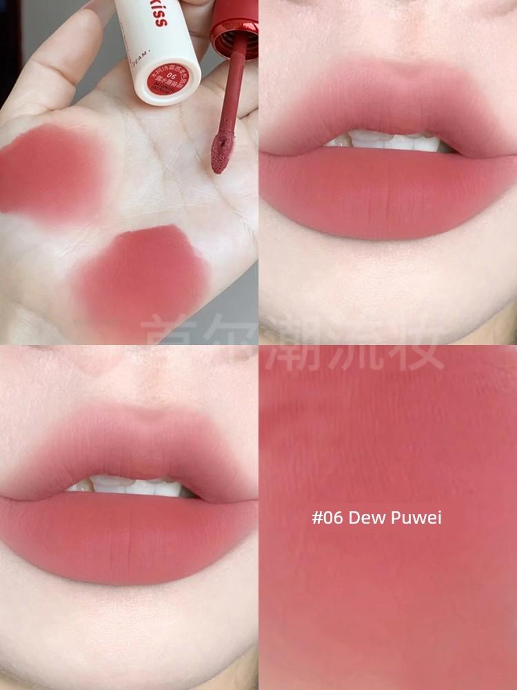 Lipstick Moko Shili Lip Mud V15 Smoke Pink Plum Lip Glaze Gray Pink Affordable Student Edition Authentic Official Flagship Store