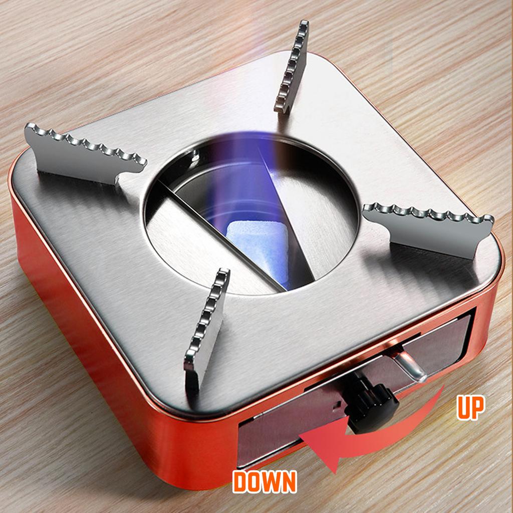Portable Camping Stove Stainless Steel Camping Stove with Adjustable Firepower Drawer For Outdoor Barbecue Camping Equipment