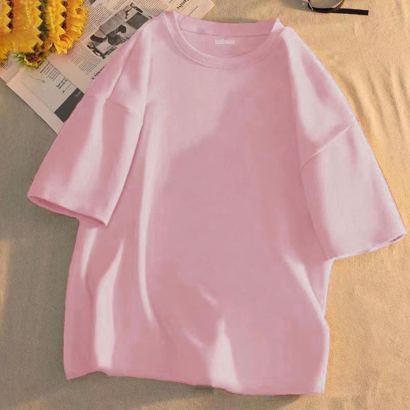 

Свободная летняя футболка унисекс с коротким рукавом - модная и универсальная повседневная одежда 3XL (recommended 145-175 kg) розовый