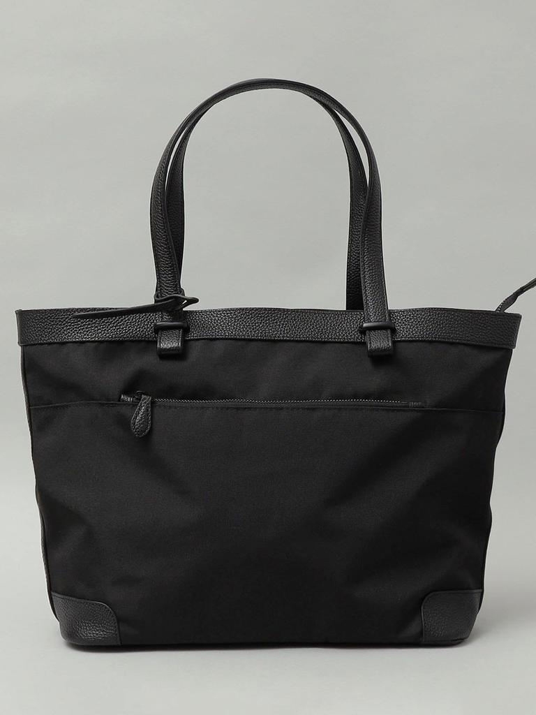 Ships Shrink Leather and Fabric Combination Tote Bag for Men, 118433436, Black, One Size