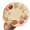 Doodle Fruit Hand Painted Ceramic Plate Splash Ink Breakfast Dessert Single Serving Plate Set High Value
