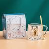 Deer-Themed Glass Tea Cup Gift Set