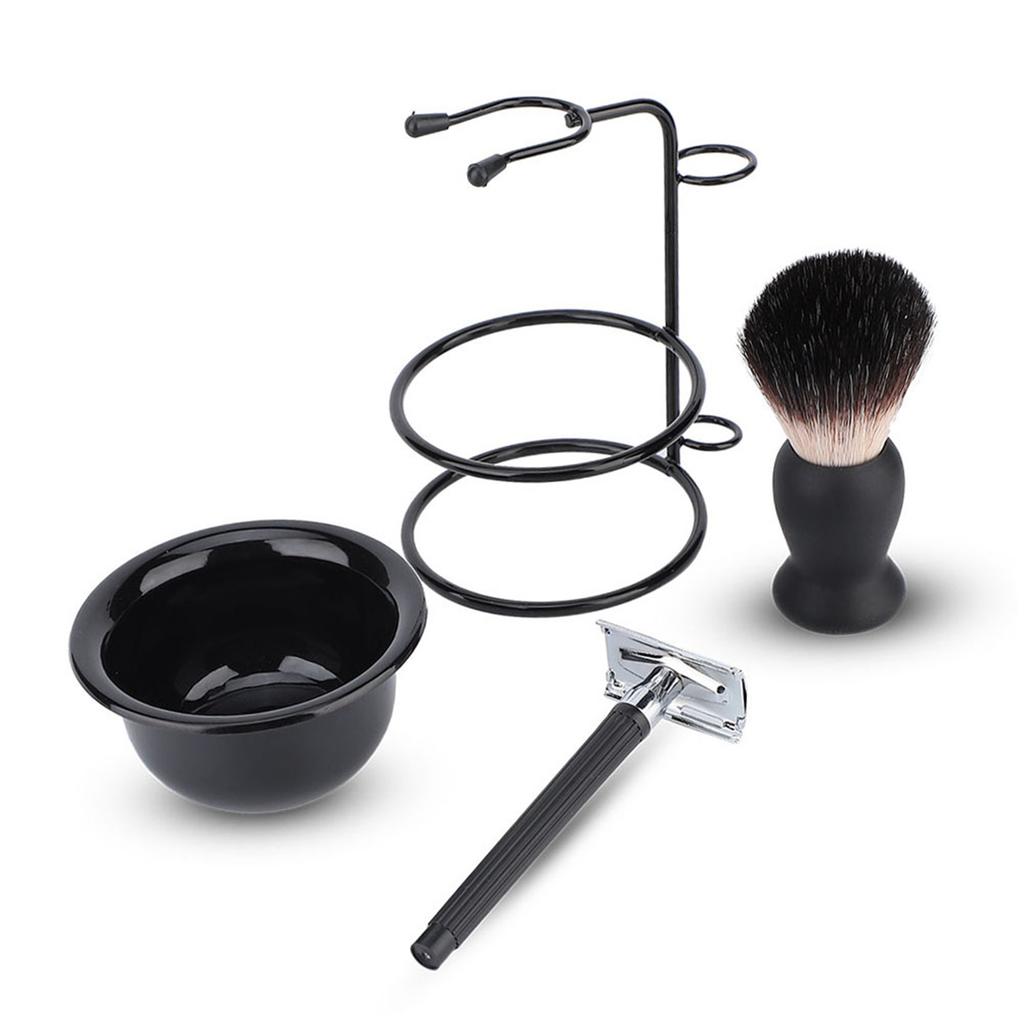 Pánská sada na holení vousů Profesionální Bezpečný Holicí strojek Štětka Miska Stojan Držák Nástroj na holení knírku