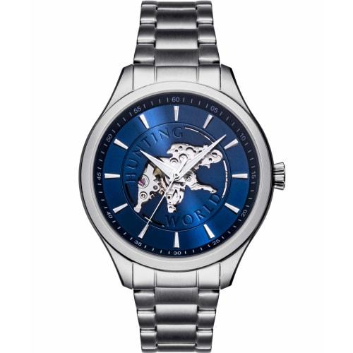 Hunting World HW502SBL Men's Watch, Officially Imported, Silver