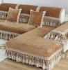 Velvet Sofa Cover Embroidery White Jacquard Lattice Towel Couch Anti-slip Armrest Backrest Sofa Coushion Living Room Seat Cover