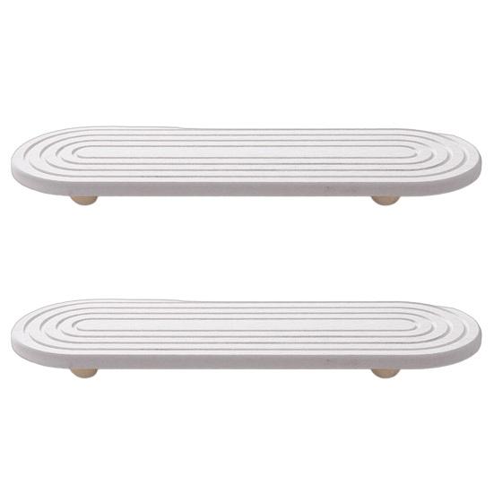 Rutschfeste Spülbeckenmatte mit auslaufsicherem Rillendesign Schnell trocknendes Kieselgurstein-Tablett für Badezimmerwaschtisch-Arbeitsplatten-Organizer