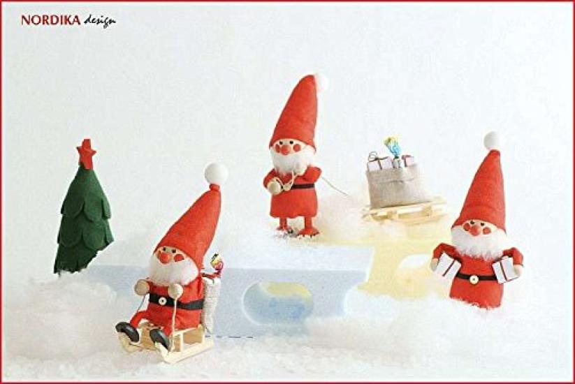 Vánoční dřevěná panenka táhnoucí saně [NORDIKA nisse] (Santa / NRD120060)