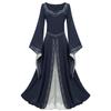 Abito da Donna Medievale Europeo a Maniche a Campana Color-Block