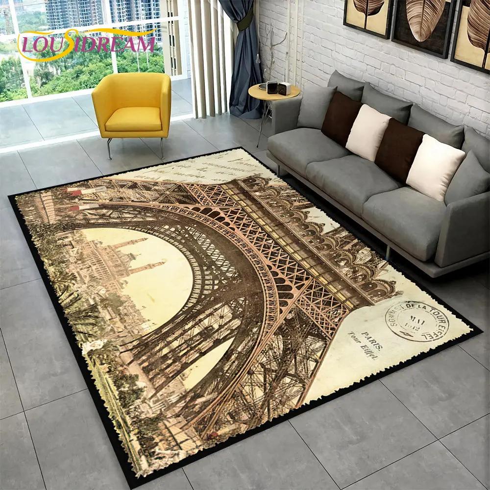 Frankrijk Parijs Eiffeltoren Romantische Kunst Gebied Tapijt, Tapijt Tapijt voor Woonkamer Slaapkamer Bank Deurmat Keuken Decor Antislip Vloermat