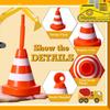 Sawysine 8 Pack Construction Cone Cups with Straws Bulk, Traffic Cones Party Favor 10 Oz Plastic Reusable Kids Race Cups Set for Construction Traffic
