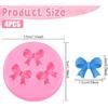 Mini Silicone Fondant Bow Molds, 4 Pieces Bow Molds for Chocolate Bows Silicone Fondant Mold Sugar Candy Cake Chocolate Craft Mold for DIY Cake