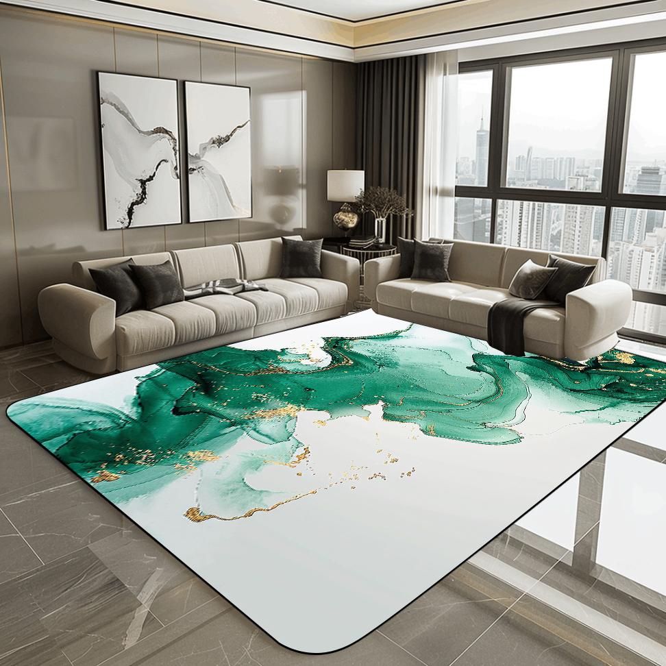 Covor Modern 3D pentru Living, Luxos, cu Decorațiune Aurie, Covoraș de Podea pentru Hol, Zona Sofa, Covor Abstract, Dormitor, Dressing, Covor Moale, Antiderapant