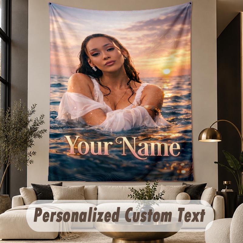 Custom Text Printed Tapestry Ayliva Pattern Large Wall Hanging Indoor Room Decor