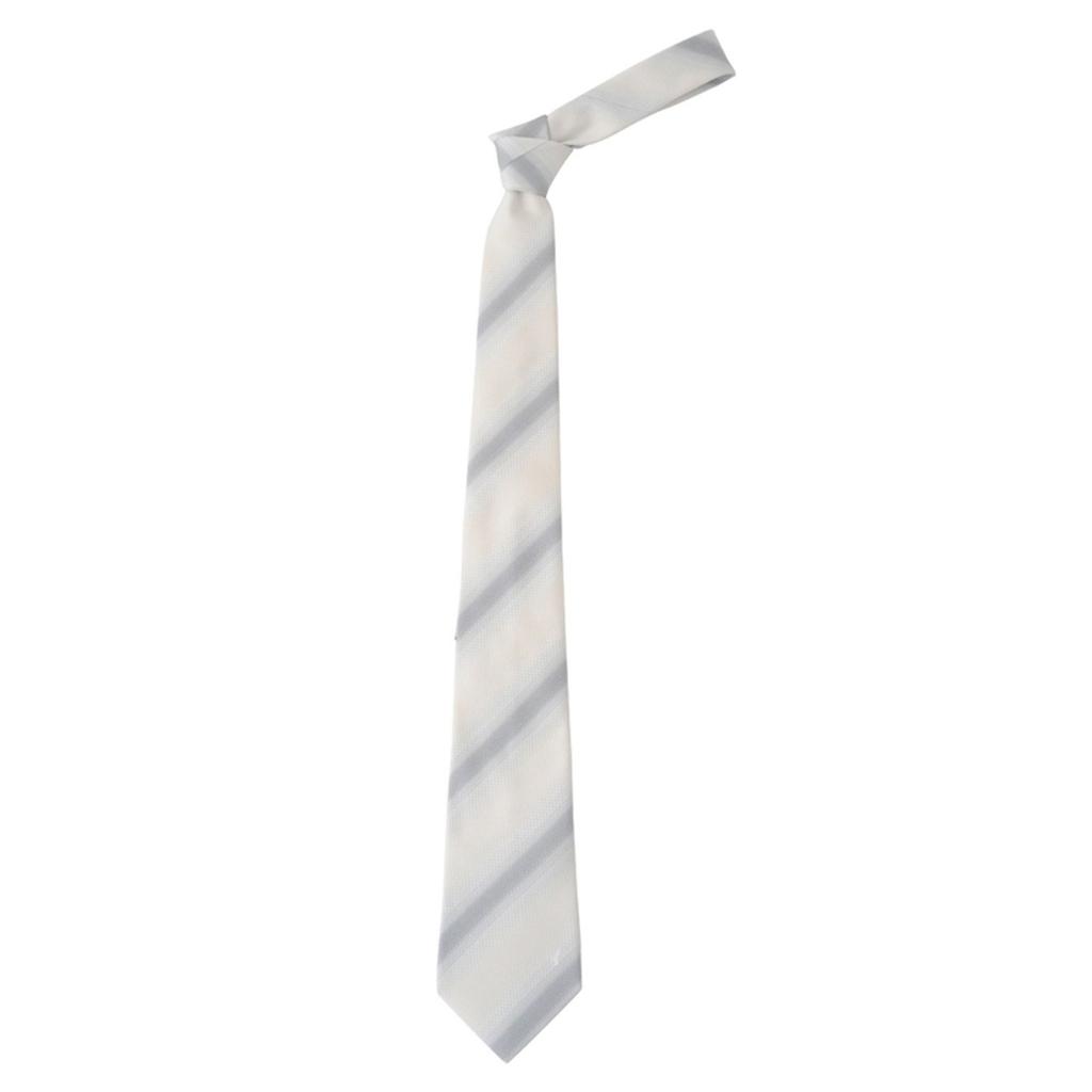 [Fortuna Tokyo] Necktie FT-T12. Horizon Nishijin-ori Wedding Tie (with pocket square) Men's Silver Necktie (Blade width 8cm, Length 142cm)