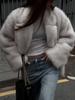 2024 European & American Women's Solid Color Faux Fur Loose Streetwear Coat