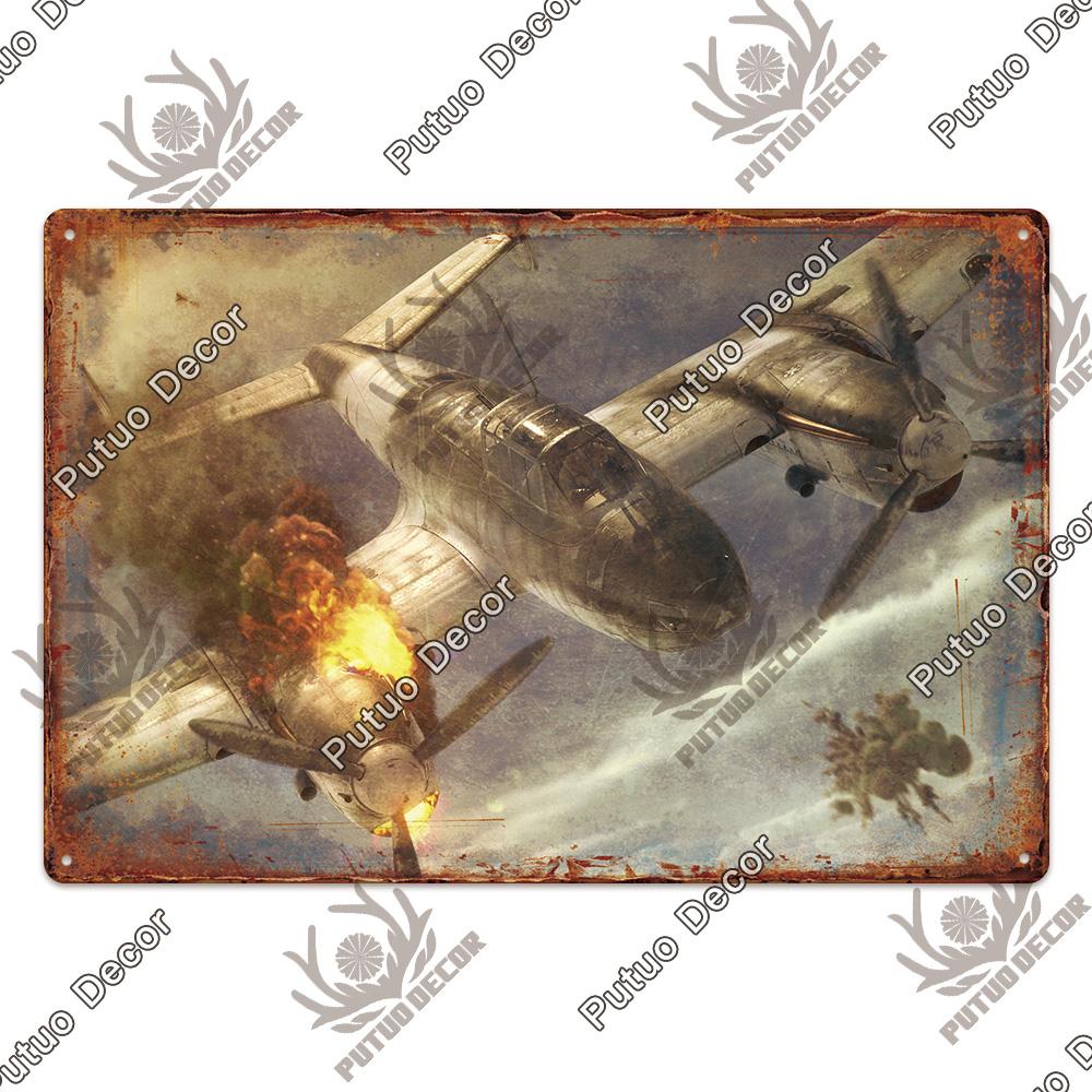 Dekor Das Flugzeug Vintage Blechschild Metallschild Dekorative Plakette Wanddeko Man Cave Raum Zuhause Club Schild