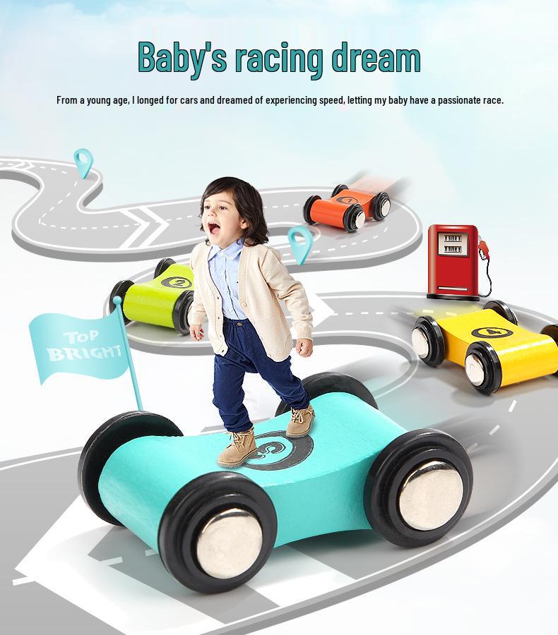 Te Bao'er Wooden Slide Track Car Set for Baby Boys - Educational Toy