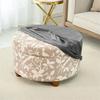 Velvet Round Ottoman Covers Elastic All-inclusive Footrest Covers Stretch Footstool Slipcovers Furniture Protector Living Room