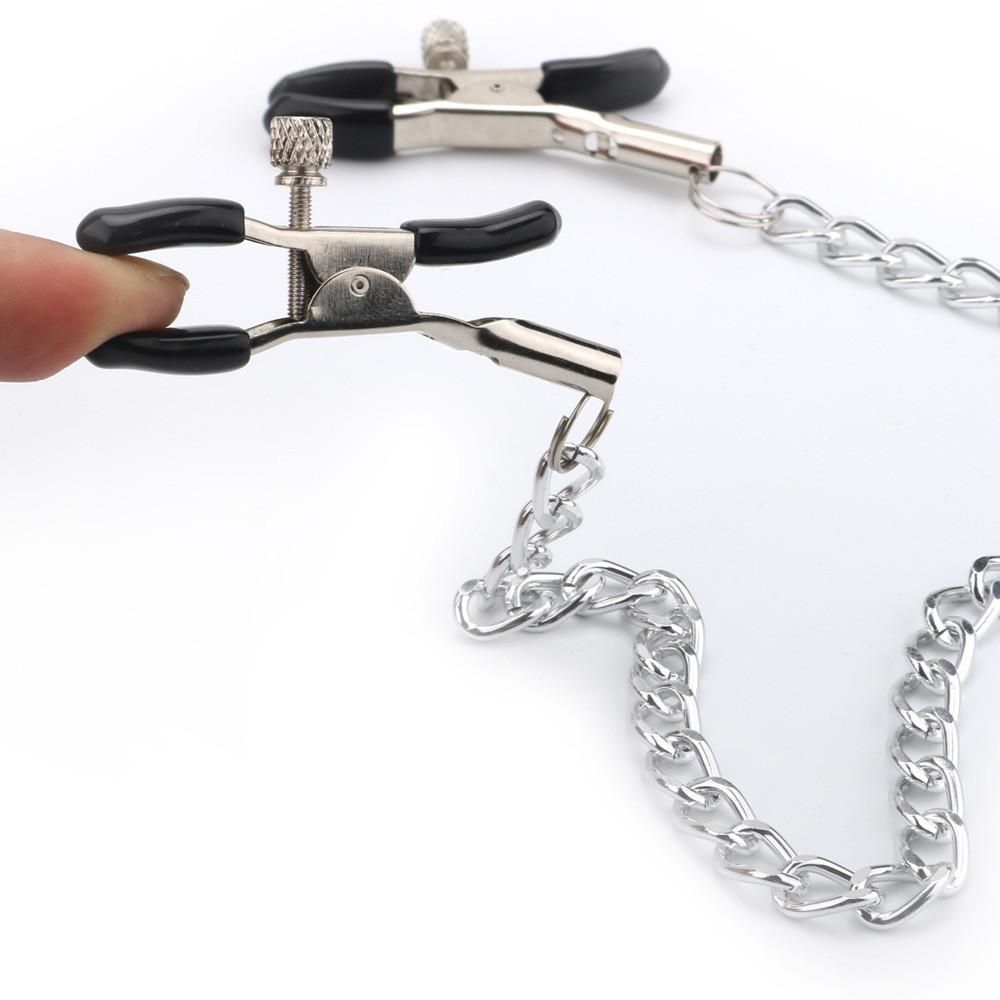 1Pairs Flirting Metal Fantasy Nipple Clamp with Chain Bdsm Bondage Breast Massage Clip