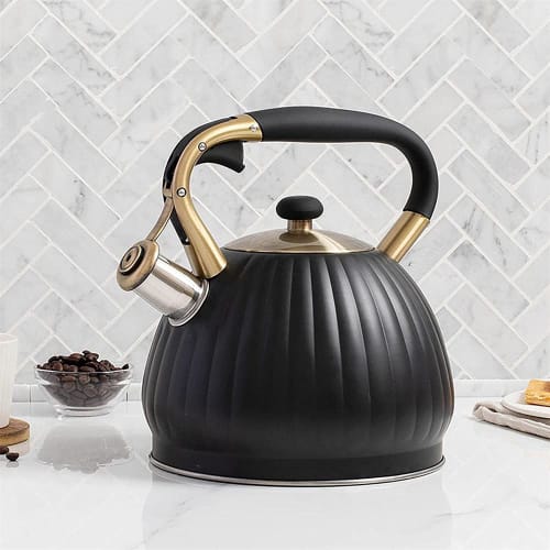 3.5L Whistling Kettle, Stainless Steel Wide Mouth Kettle, Boils Hot Water, Large Capacity, Family Use, Gas Stove and Induction Compatible, Commercial