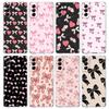 Phone Case For Samsung Galaxy S25 S24 S23 FE S22 Ultra S20 S21 5G S10 Plus S10E Soft Clear Cover Cute Pink Heart Bow