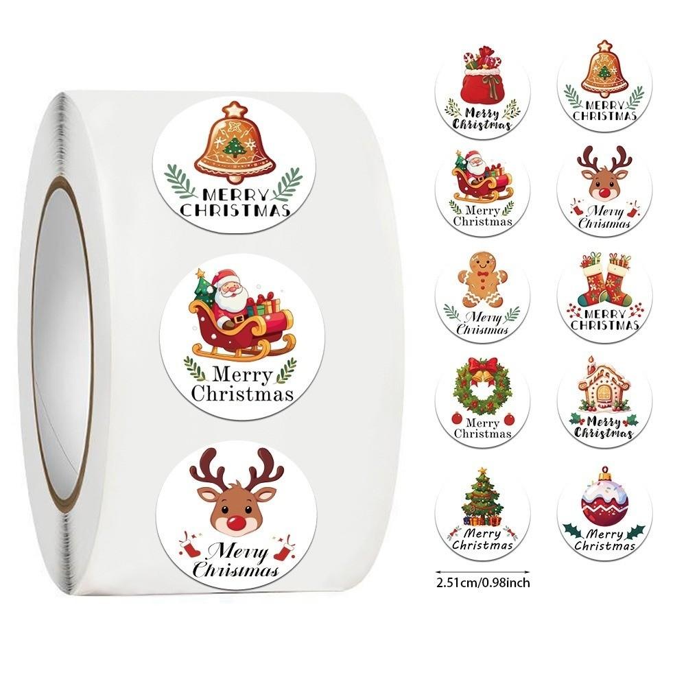 Christmas Envelope Stickers 500pcs Per Roll Decorative Stickers New Seal Stickers Gift Wrapping
