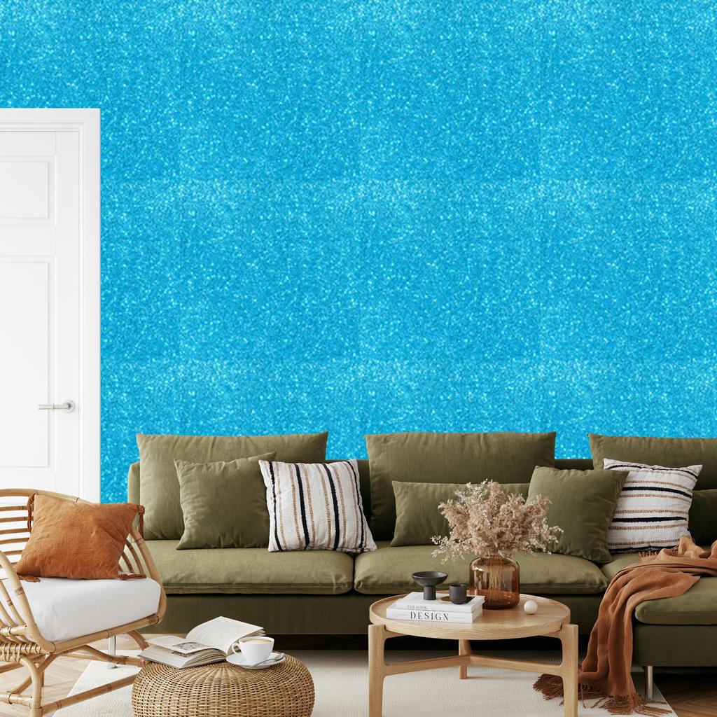 Turquoise Glitter Wallpaper, Turquoise Center for Living Room and Bedroom 50x1000