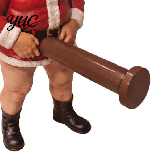 Christmas Kitchen Counter Decor Naughty Santa Toilet Paper Holder, Funny Character Design Holiday Stand Towel Stand, Stable Base Decorative Organizer