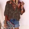 Summer Fashion Stand Up Collar Loose Button Retro Printed Casual Seven Inch Sleeves Women's Blouses & Shirts