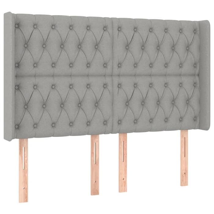 VidaXL Tête de Lit à LED Meuble de Chambre à Coucher Accessoire de Lit Double Tête de Cadre de Lit Intérieur Gris Clair 3124390