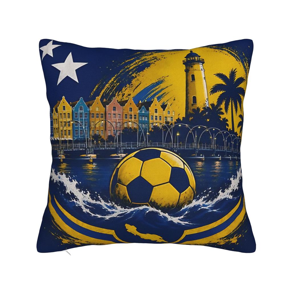 TEAM CURACAO Soccer Sport Square Pillowcases Polyester Sofa Cushion Cover Cute Decor Pillow Cover