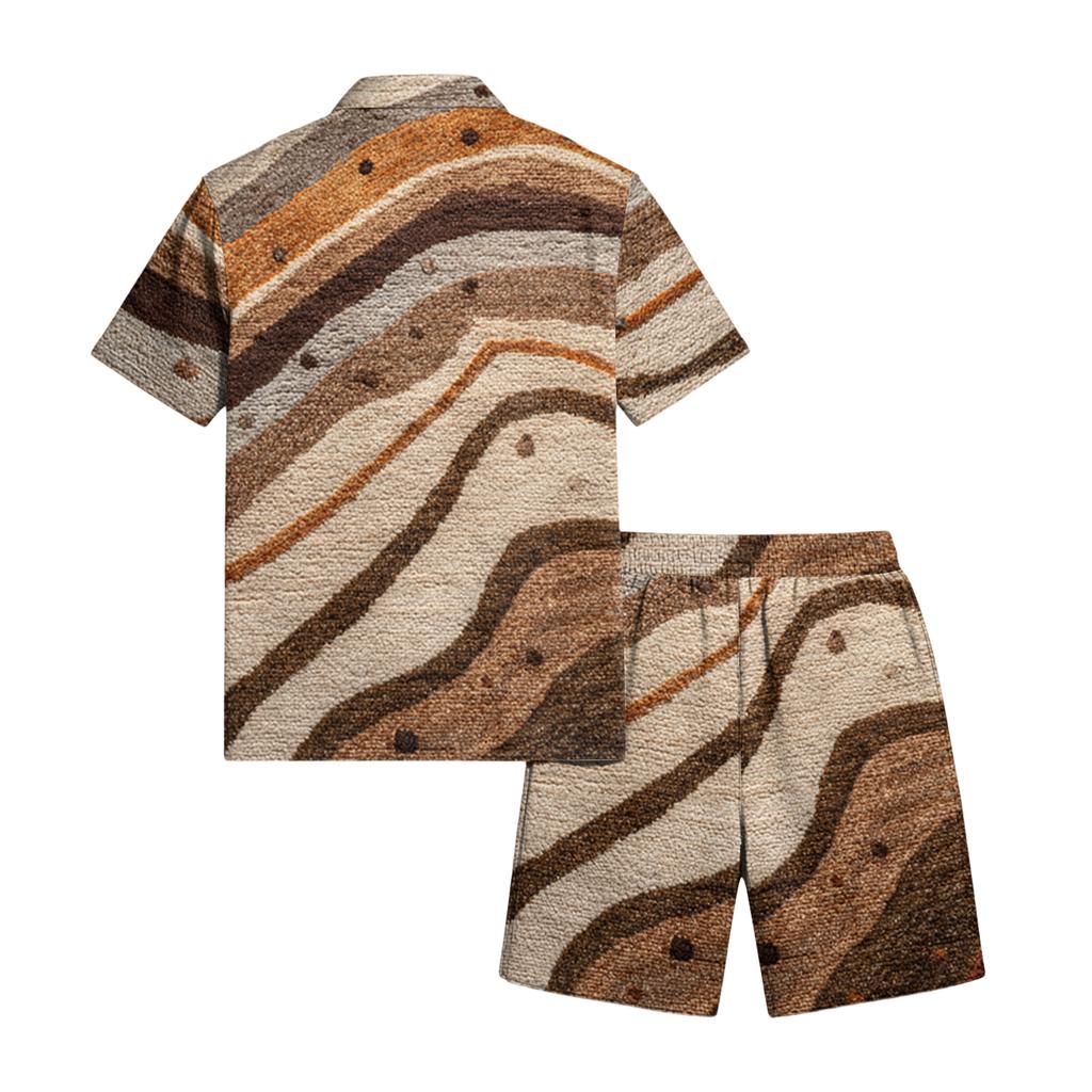 Men's Casual Lightweight Breathable Short-Sleeve Shirt And Shorts Set