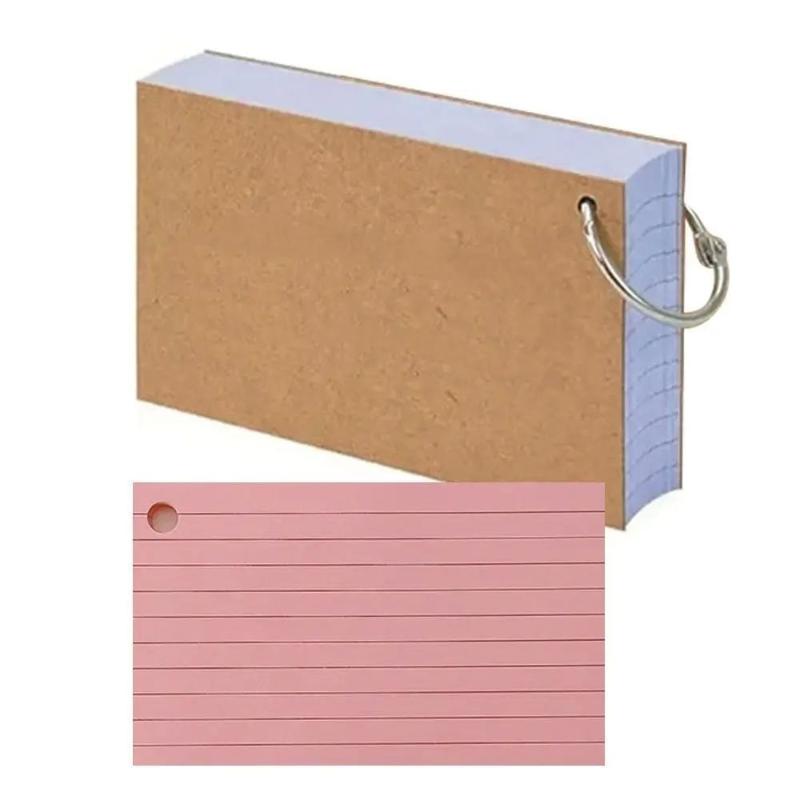 50Pages Loose-Leaf Horizontal Line Index Cards Binder-Compatible Flash Revision Cards Study Office Note Pads For School & Work