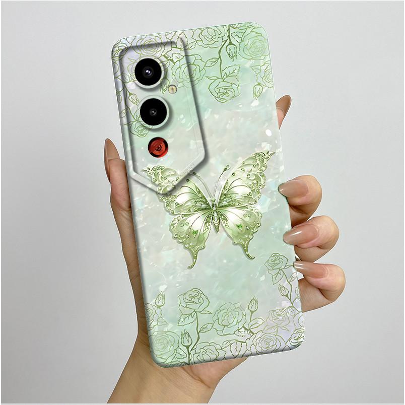 For Tecno Pova 4Pro LG8n Back Cover For Techno Pova 4 Pro Pova4 LG7n Case Silicone Aesthetic Pretty Butterfly Flower Soft Bumper
