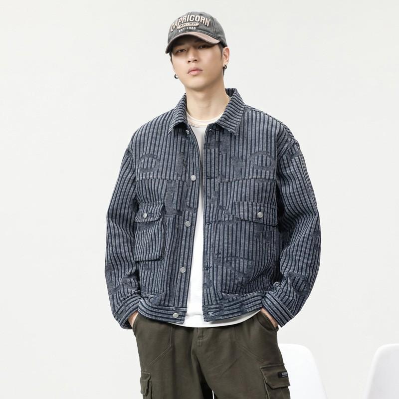 

Японская ретро-рубашка для инструментов, мужская универсальная, свободная, большого размера, повседневная, мужская рубашка, куртка, топ-тренд 4XL синий